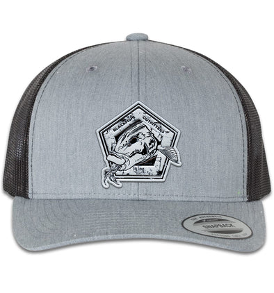 Blackfish Outfitters 6 Panel Trucker Snap Back Heather Grey Black