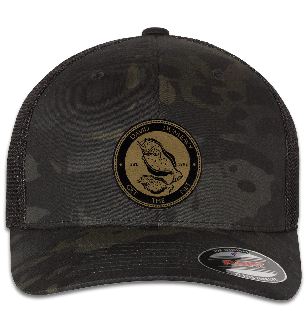 Flounder Deco 6 Panel Trucker Snapback Multicam Black Black Hat