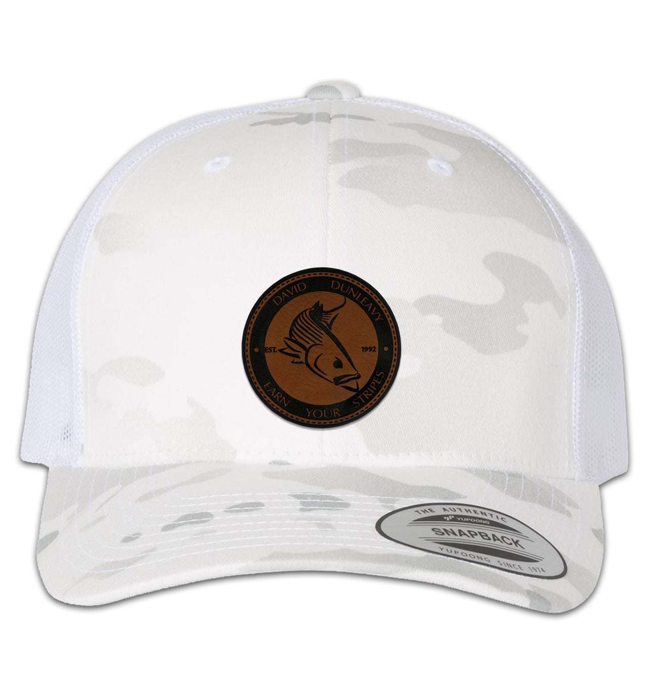 Mad Striper Deco 6 Panel Trucker Snap Back Multicam Alpine White Hat