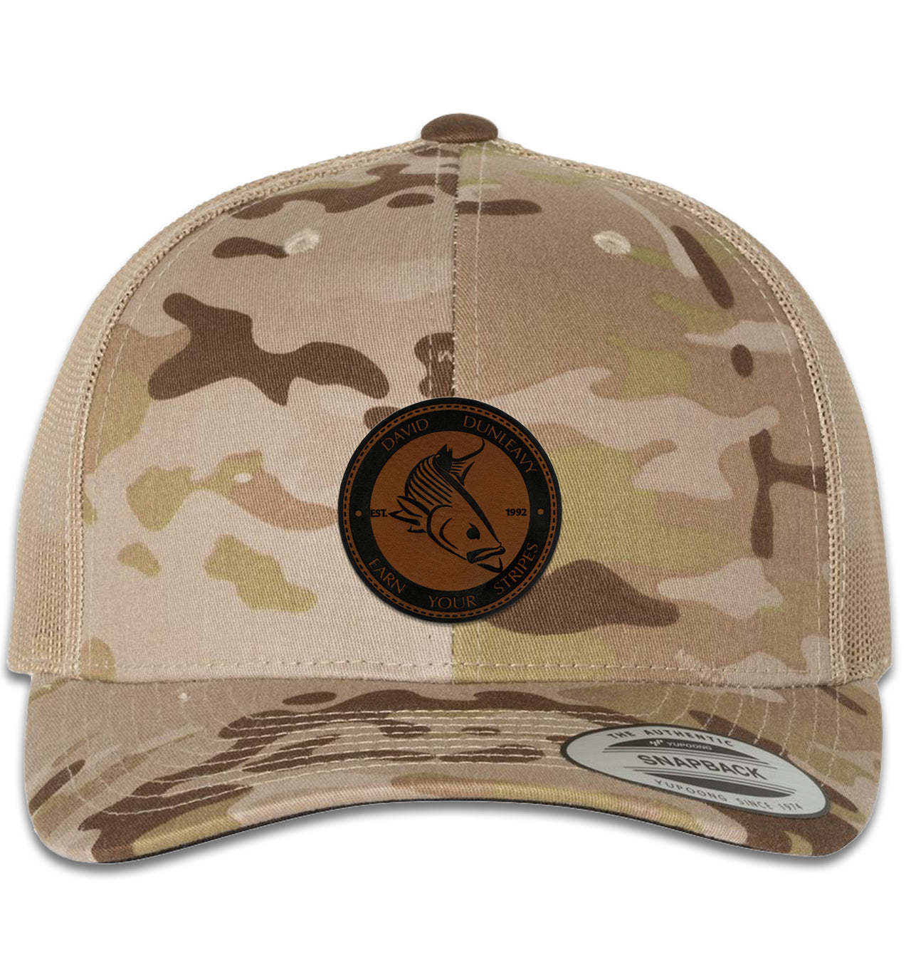 Mad Striper Deco 6 Panel Trucker Snap Back Multicam Arid Tan Hat