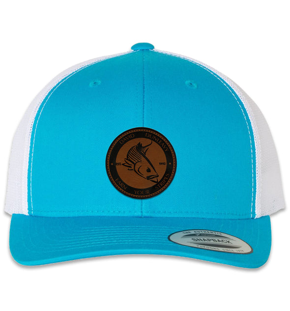 Mad Striper 6 Panel Trucker Snap Back Turquoise White Hat