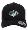 Tiger Shark & Mermaid 6 Panel Trucker Snap Back Black White Hat