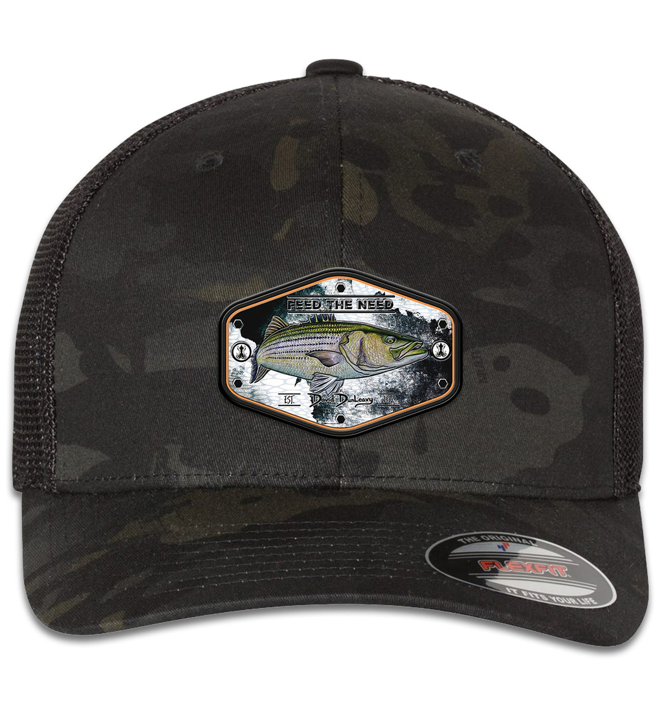 Stripah Kraken 6 Panel Trucker Snapback Multicam Black Black Hat