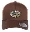 Maryland Ameri Blue Crab 6 Panel Trucker Snap Back Brown Khaki Hat