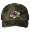 Maryland Ameri Blue Crab 6 Panel Trucker Snap Back Green Camo Black Hat