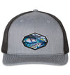 Bluefin Tuna 6 Panel Trucker Snap Back Hat Heather Grey/Black XL