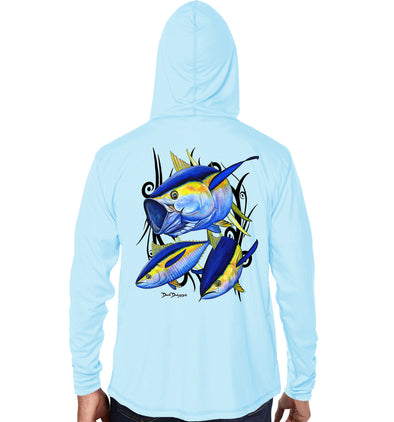 Men’s Performance Yellowfin Tuna Long Sleeve Small / Arctic Blue