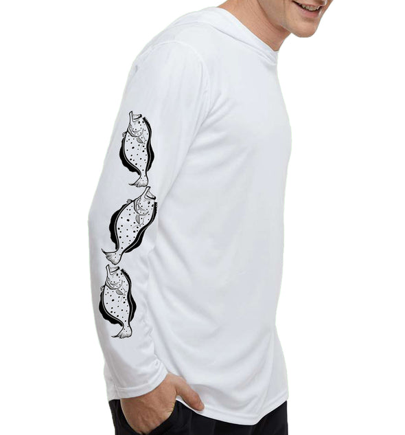 Men's Flounder White Performance Hoodie