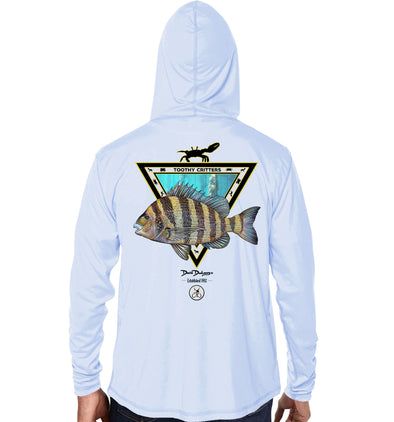 Men's Sheepshead Toothy Critters Pearl Grey Performance Hoodie