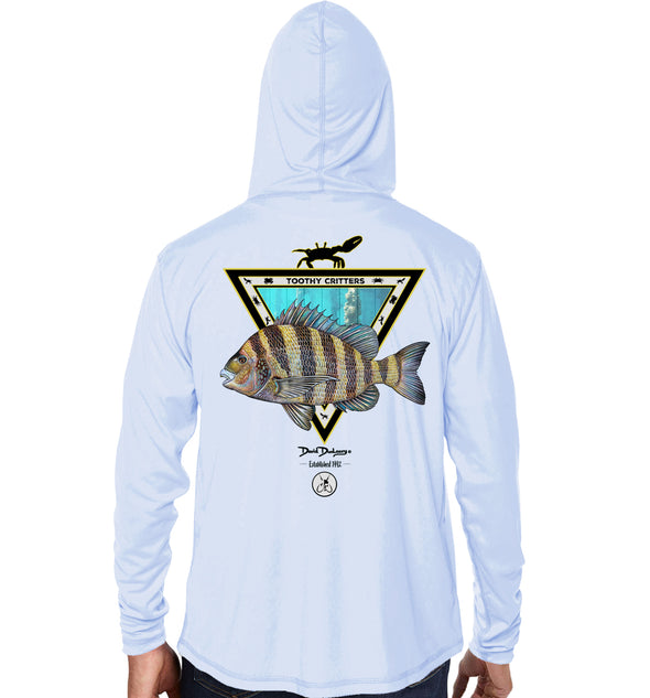 Men's Sheepshead Toothy Critters Pearl Grey Performance Hoodie