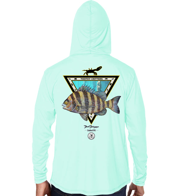 Men's Sheepshead Toothy Critters Seagrass Performance Hoodie