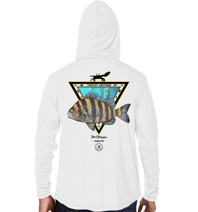 Men's Sheepshead Toothy Critters White Performance Hoodie