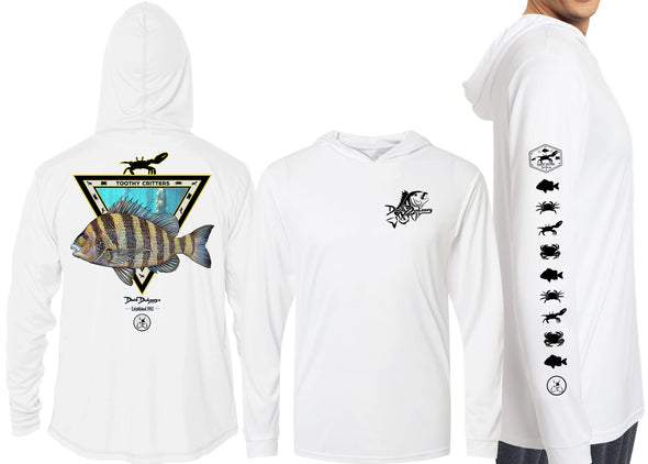 Men's Sheepshead Toothy Critters White Performance Hoodie