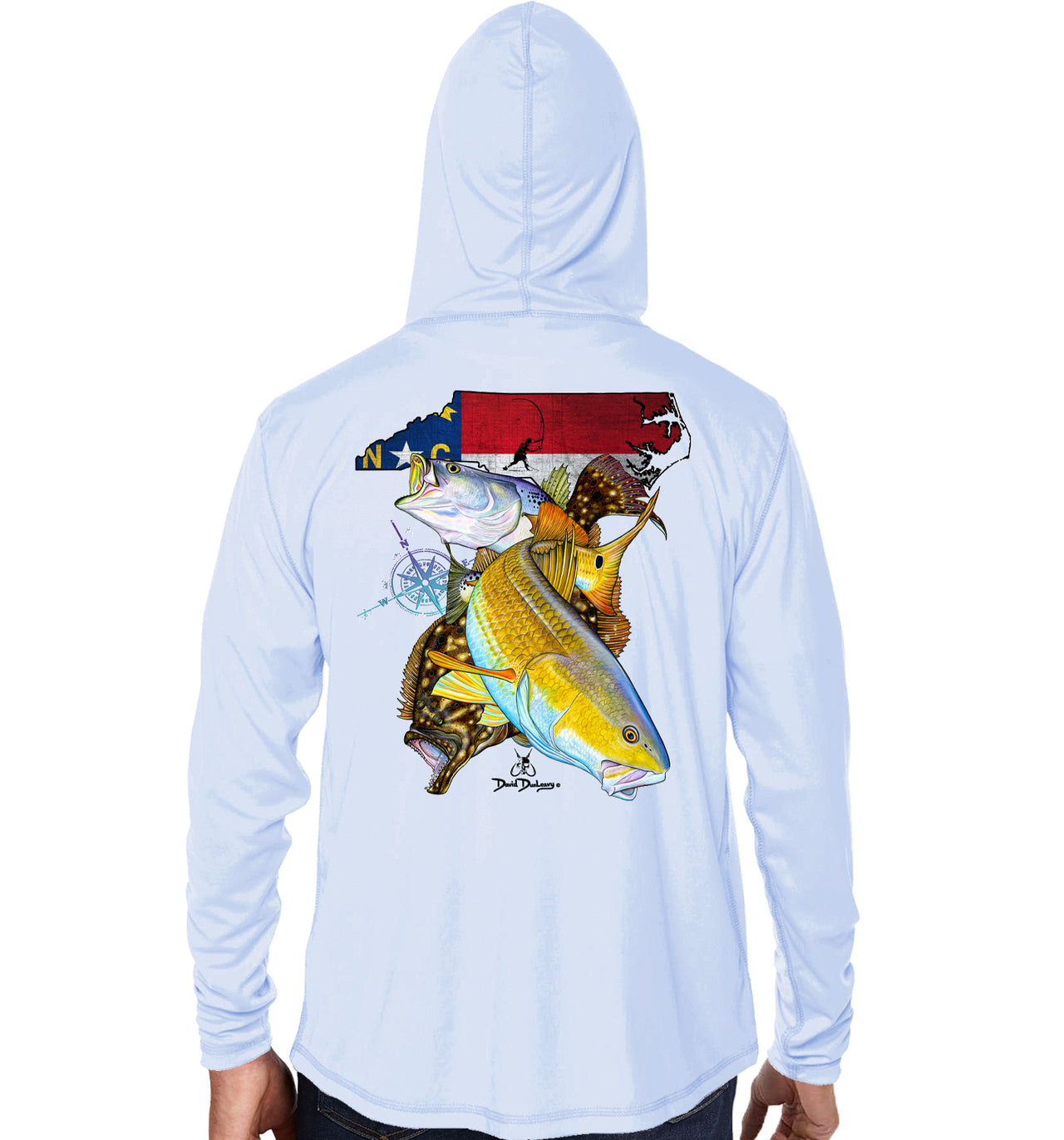 Men's North Carolina Inshore Slam Pearl Grey Performance Hoodie