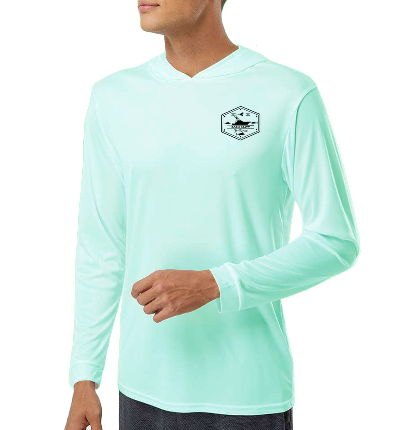 Men's Born Salty Wahoo Seagrass Performance Hoodie