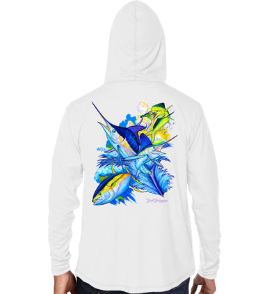 Men's Offshore Slam White Performance Hoodie