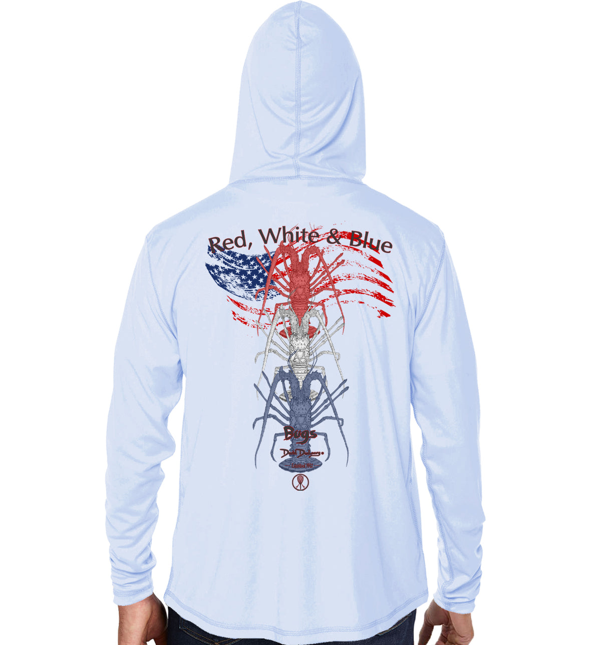 Men's Red White & Blue Bugs Pearl Grey Performance Hoodie