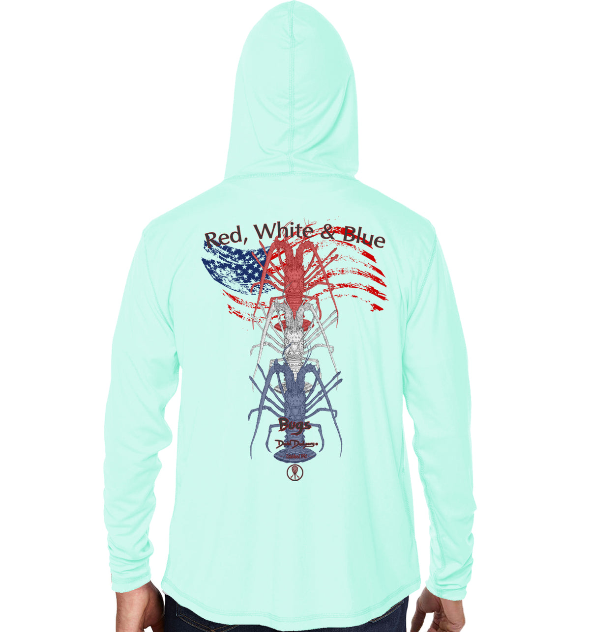 Men's Red White & Blue Bugs Seagrass Performance Hoodie