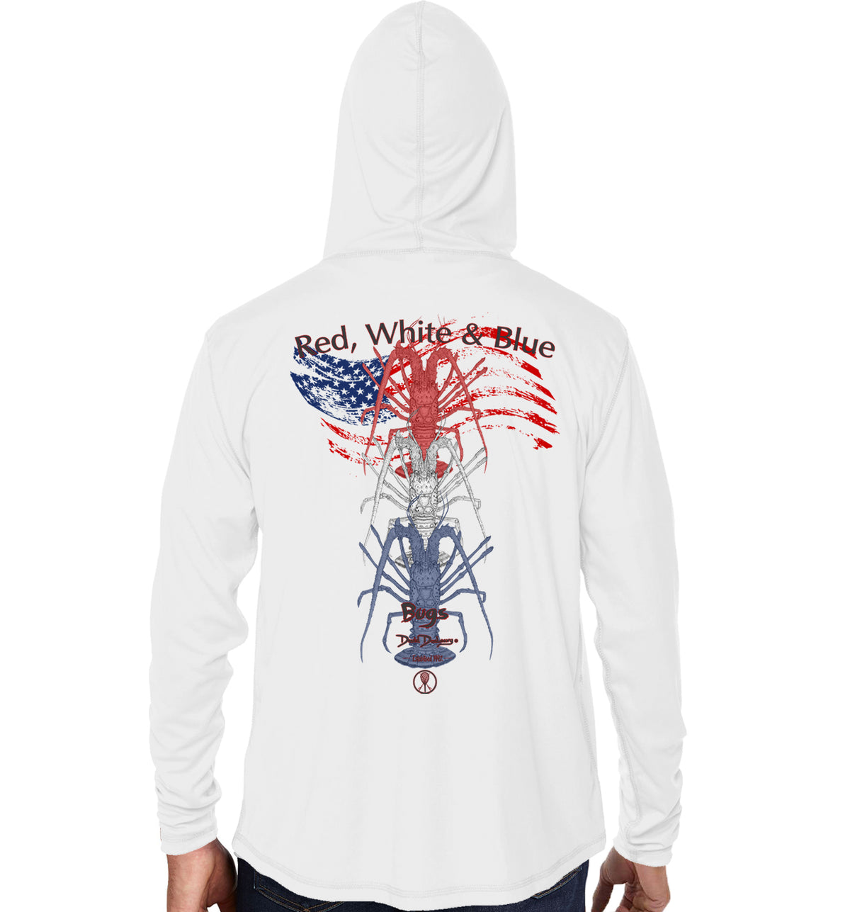 Men's Red White & Blue Bugs White Performance Hoodie
