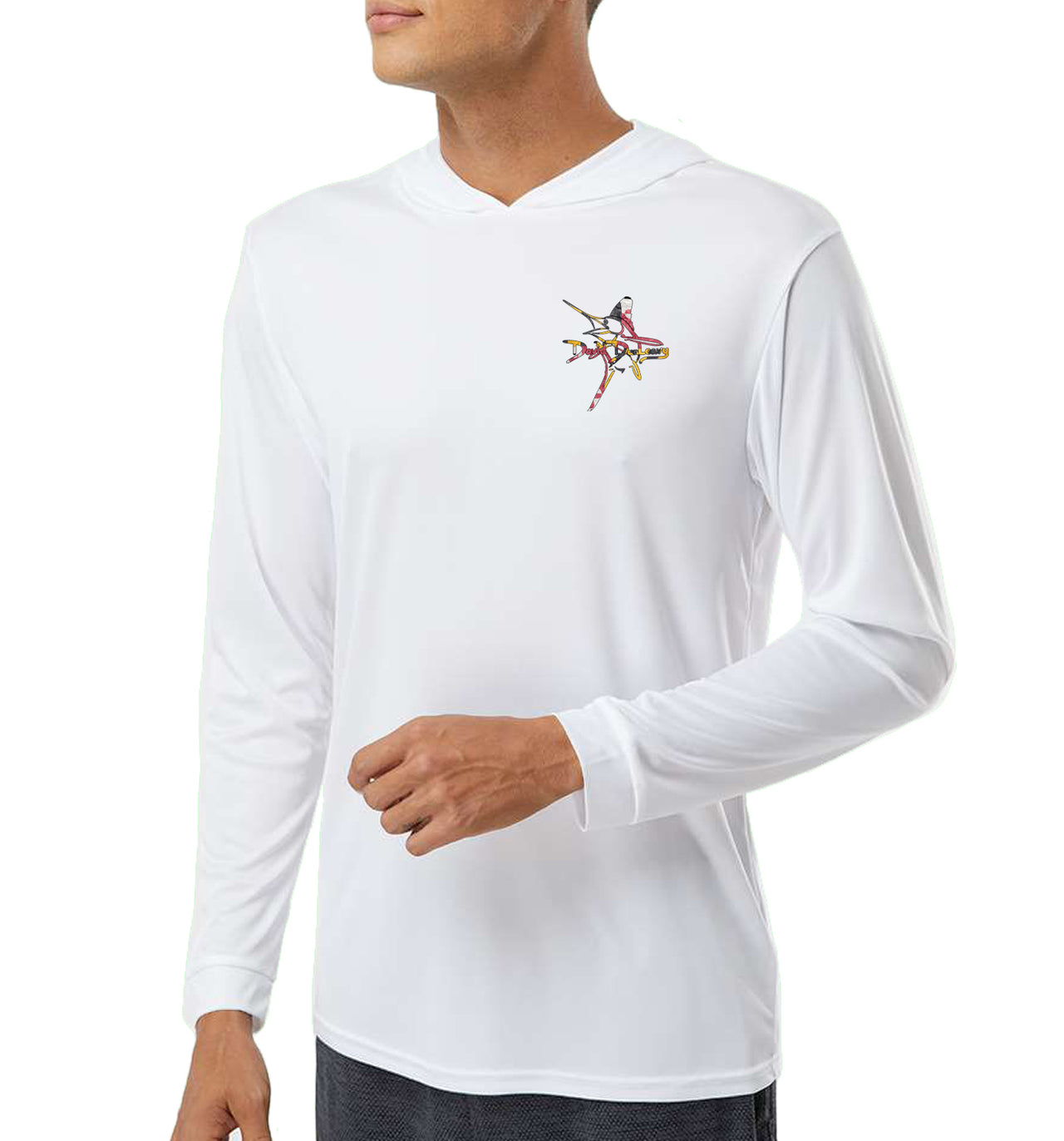 Men's Born Salty Maryland White Marlin White Performance Hoodie