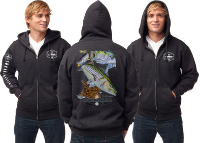 Men's Inshore Grand Slam Charcoal Heather Zip Hoodie