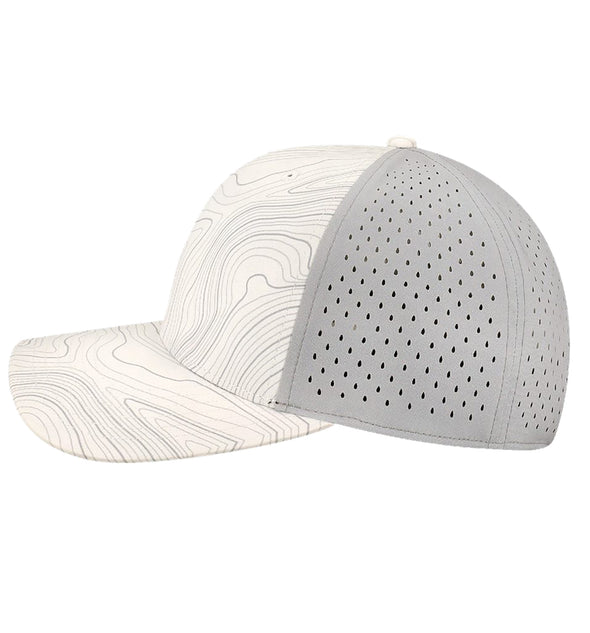 Flounder Kraken Performance White Grey Topo Hat