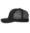 Bluefin Tuna 6 Panel Trucker Snap Back Hat Black/Black