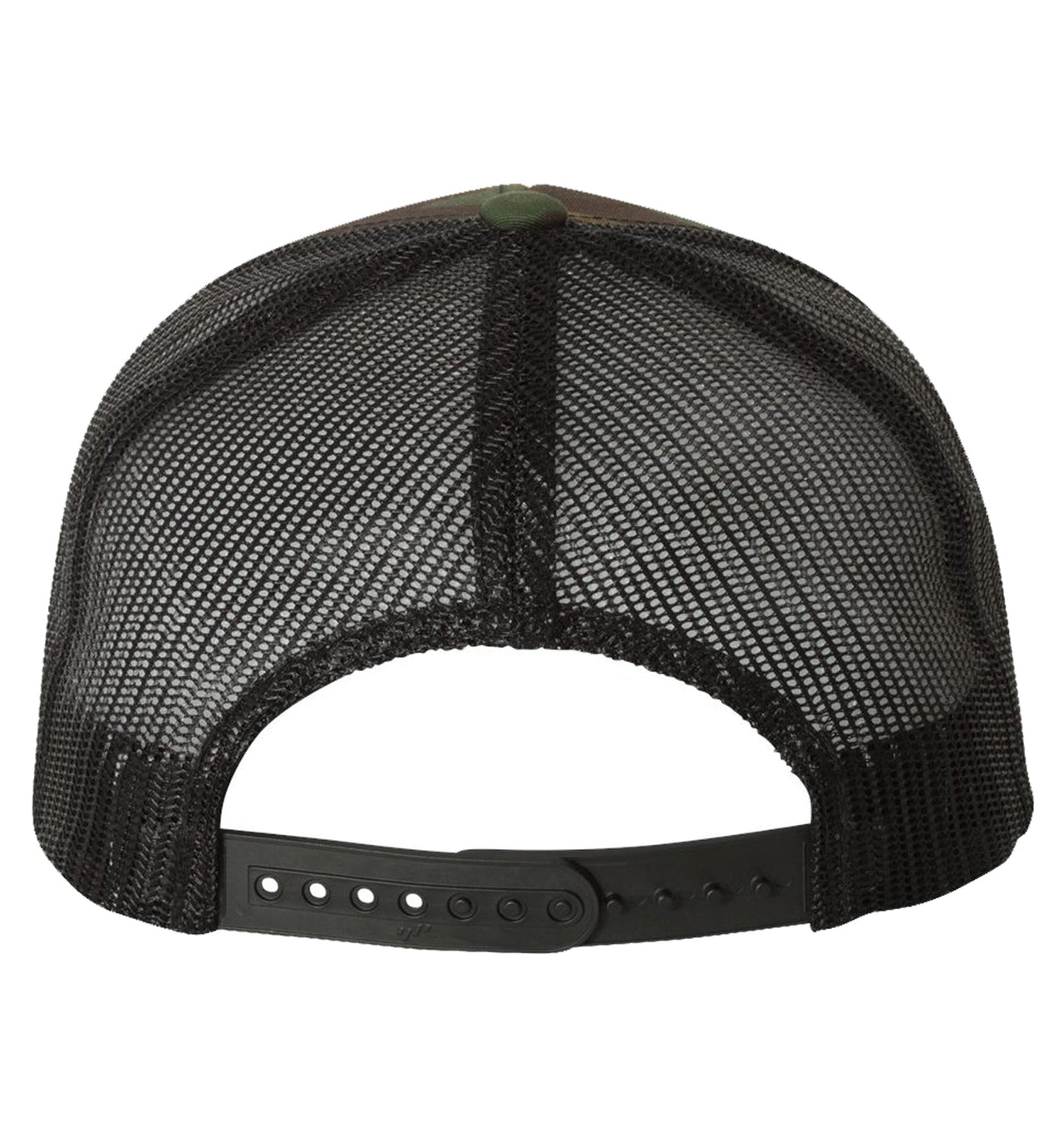 Striper Deco 6 Panel Trucker Snap Back Camo Green Black Hat