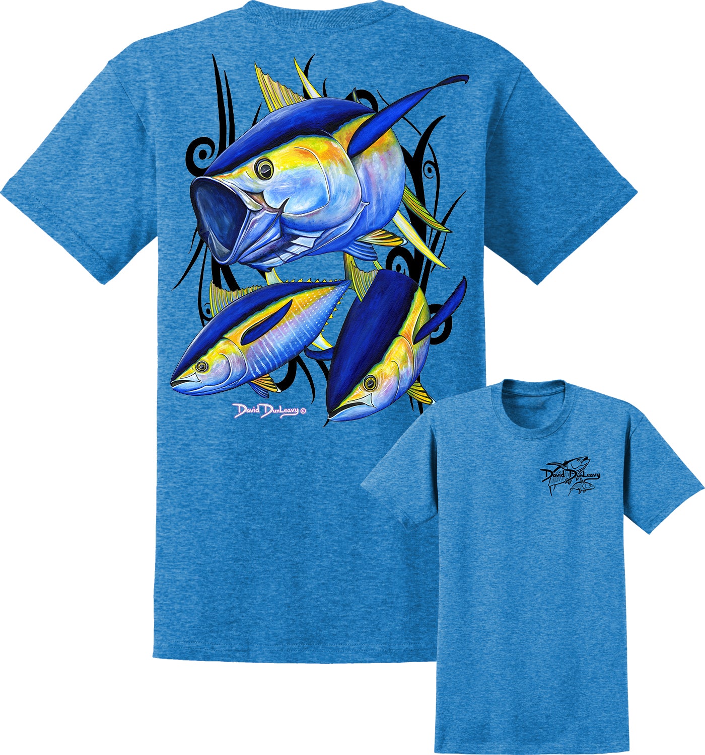 Men's Yellowfin Tuna Short Sleeve Cotton T-Shirt XXXL / Heathered Sapphire