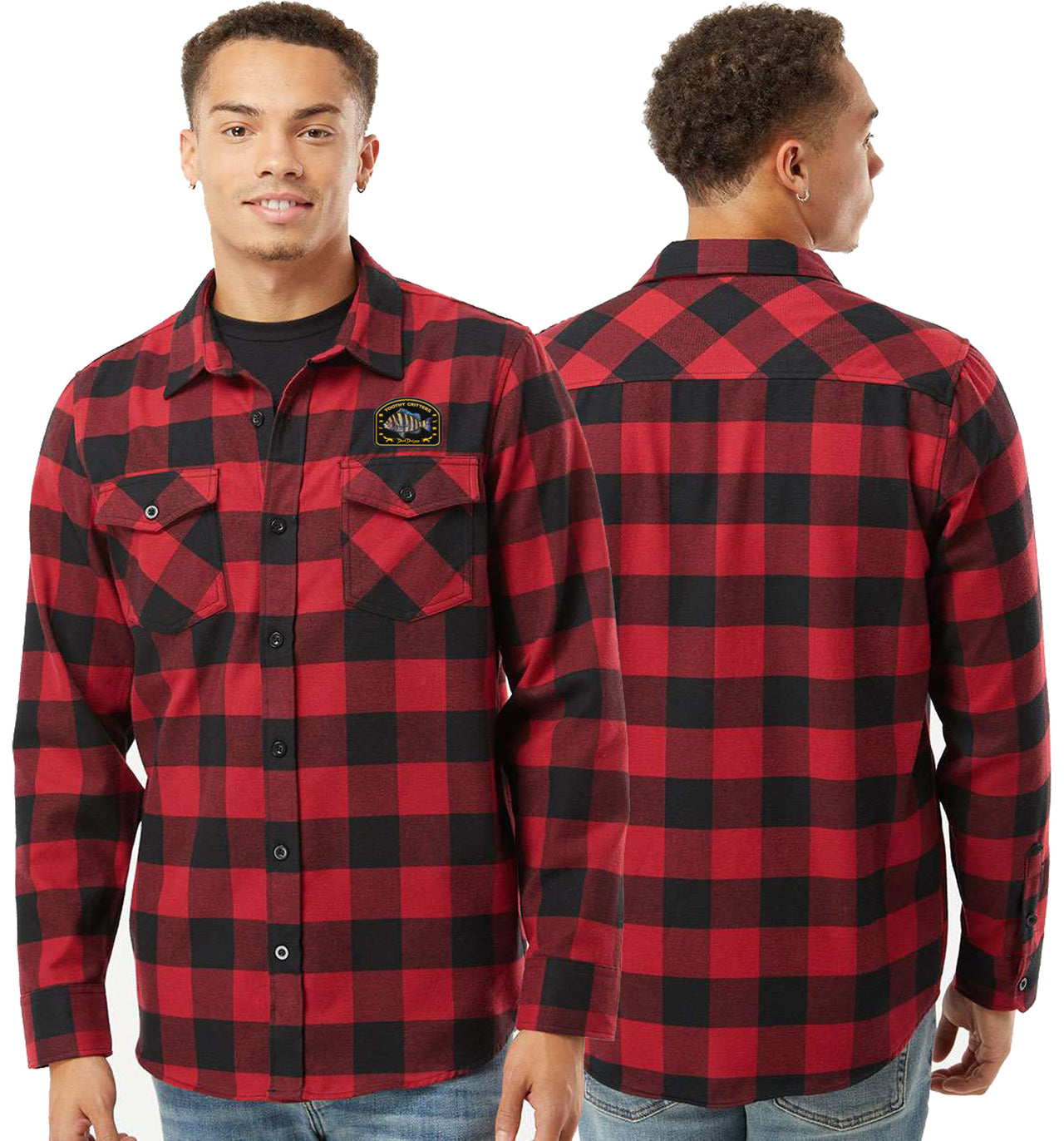 Men’s Sheepshead Flannel Shirt Red Black