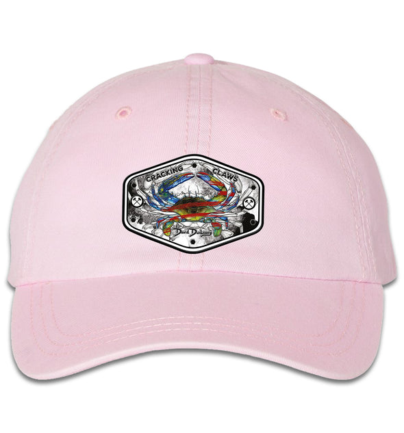 American Blue Crab 6 Panel Pigment Dyed Girls Pink Hat