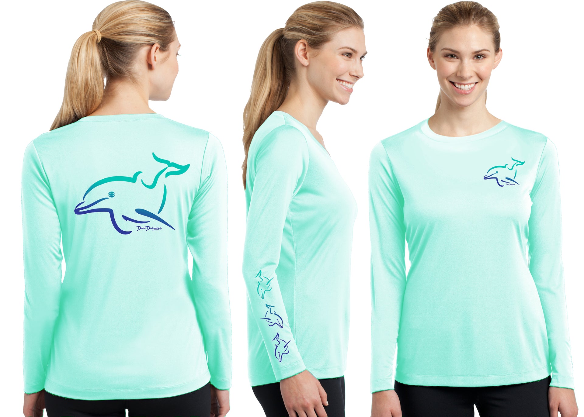 Women’s Performance Dolphin Deco Long Sleeve - Dunleavyapparel