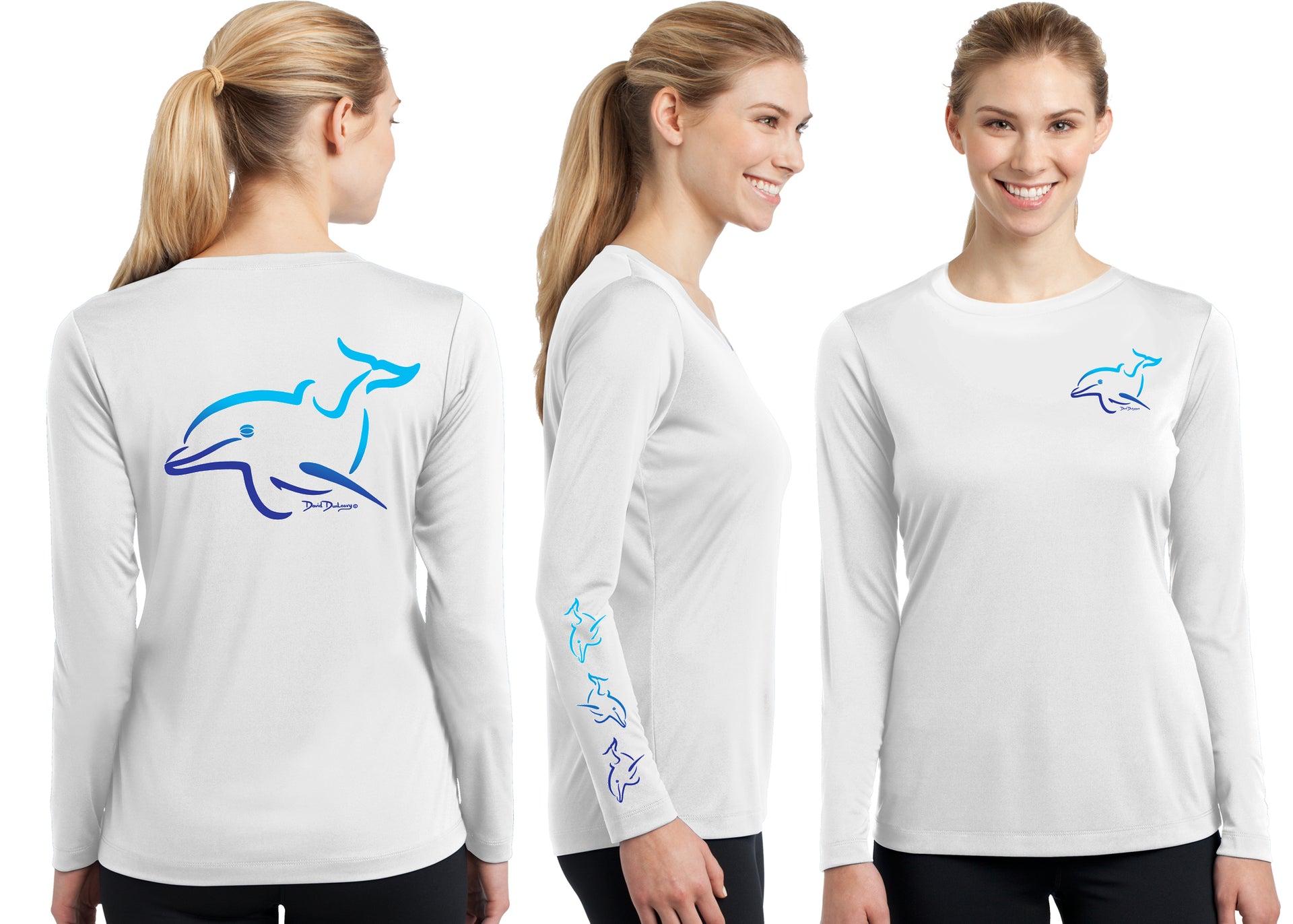 Women’s Performance Dolphin Deco Long Sleeve - Dunleavyapparel