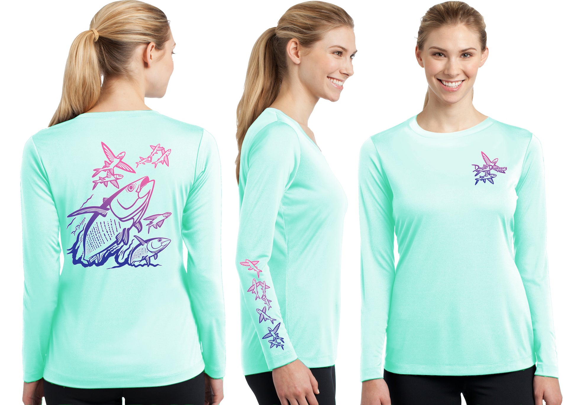 Women’s Performance Tuna & Flying Fish Deco Long Sleeve - Dunleavyapparel