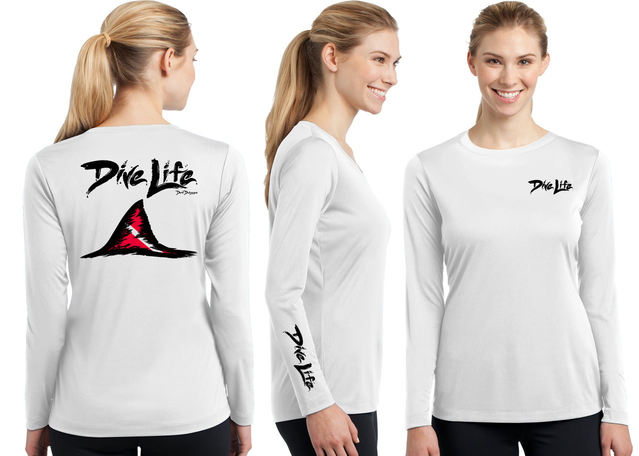Women’s Performance Dive Life Shark Fin Long Sleeve - Dunleavyapparel