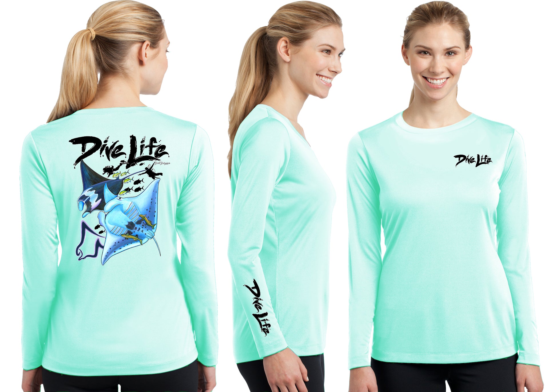 Women’s Performance Dive Life Manta Rays Long Sleeve - Dunleavyapparel