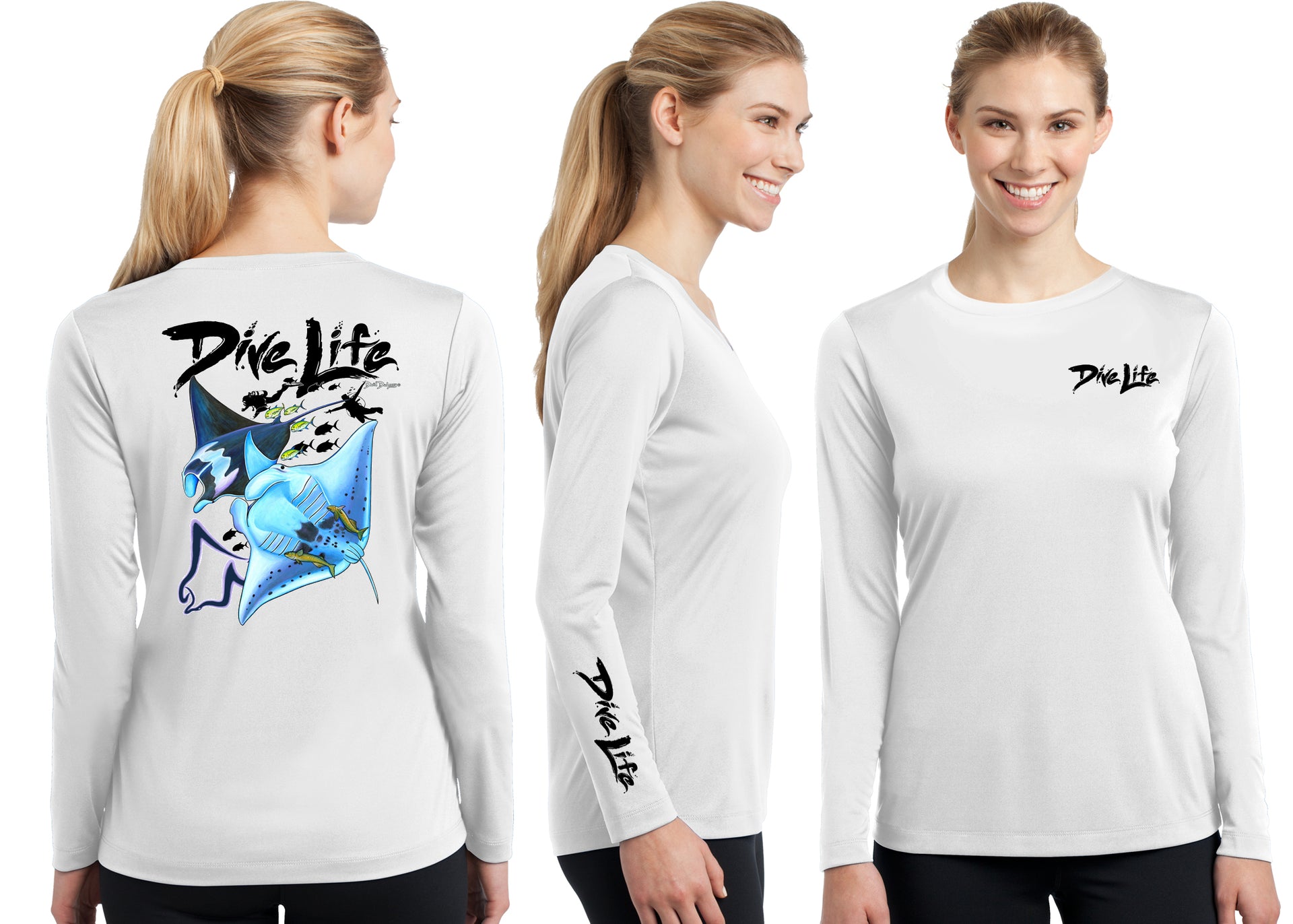 Women’s Performance Dive Life Manta Rays Long Sleeve - Dunleavyapparel