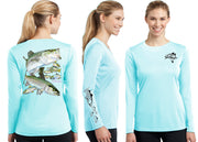 Women’s Performance Striped Bass Long Sleeve - Dunleavyapparel