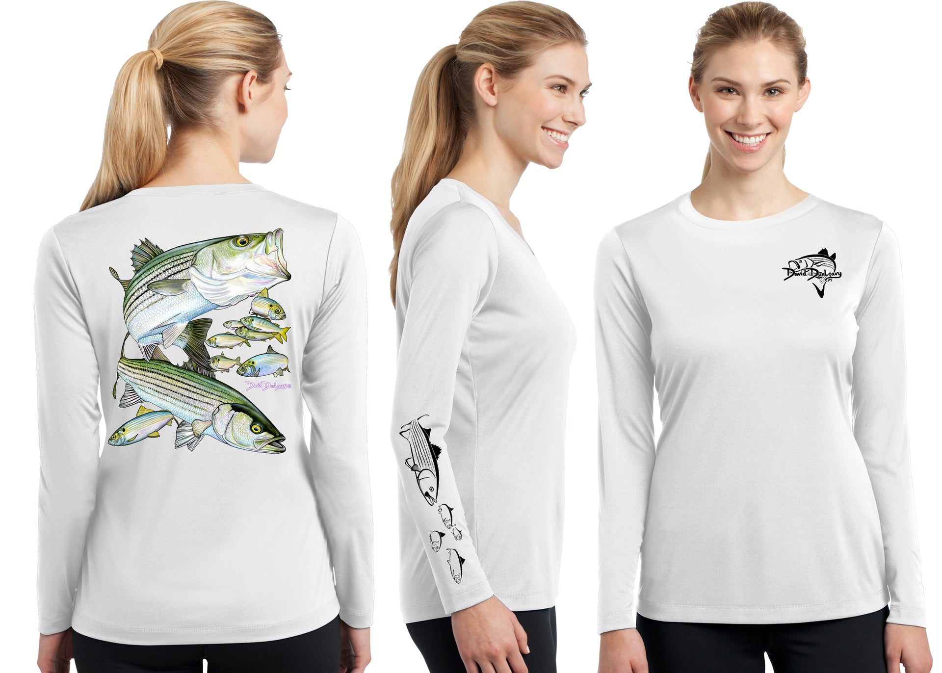 Women’s Performance Striped Bass Long Sleeve - Dunleavyapparel