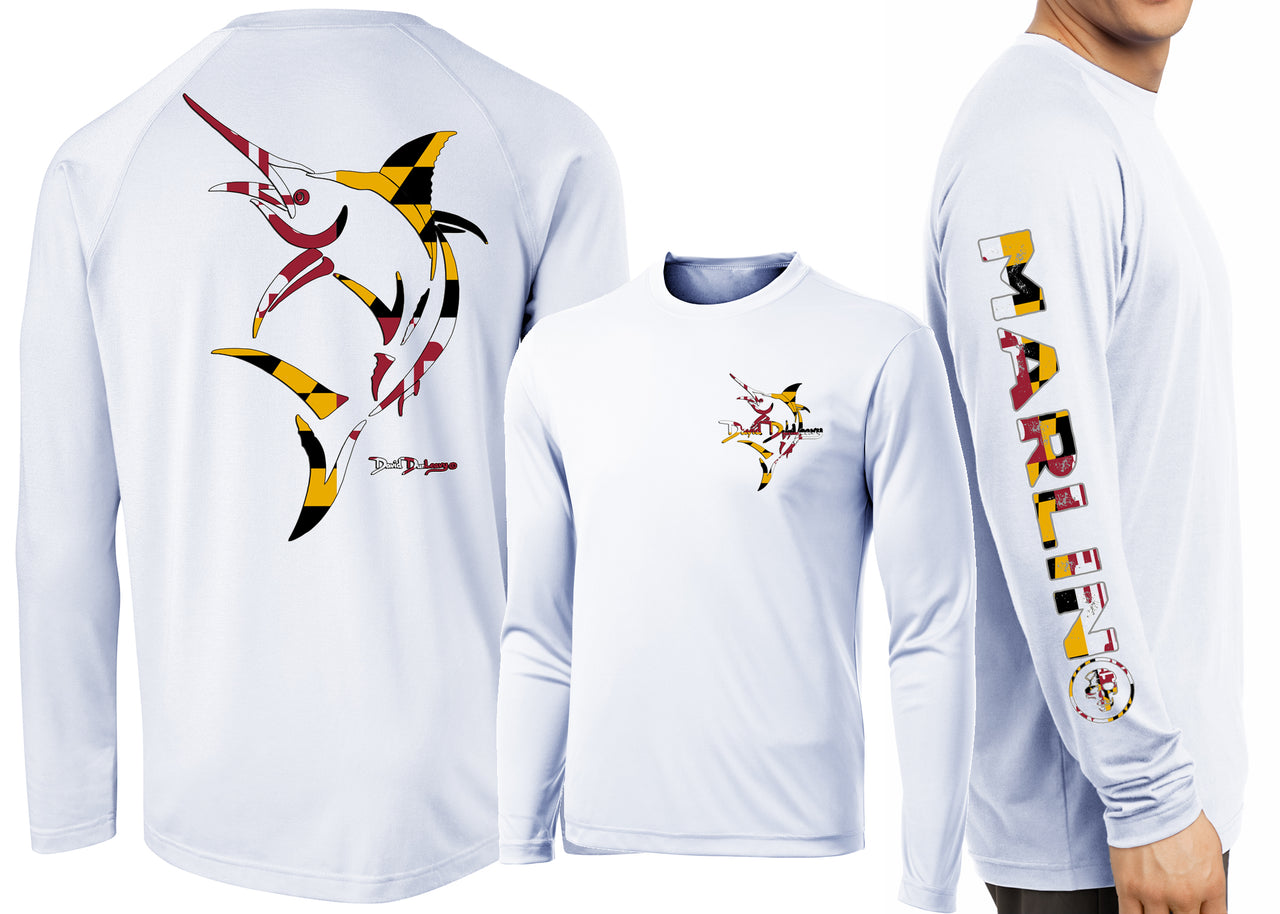 Men’s Performance Maryland Marlin Deco Long Sleeve - Dunleavyapparel