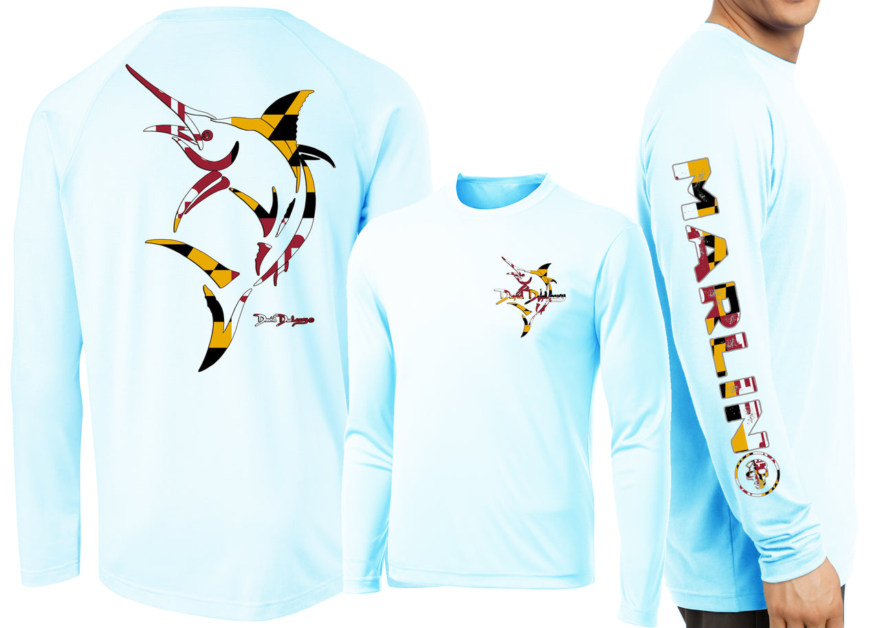 Men’s Performance Maryland Marlin Deco Long Sleeve - Dunleavyapparel