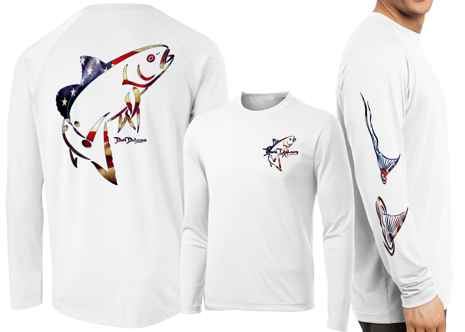 Men’s Performance Redfish Deco USA Long Sleeve - Dunleavyapparel