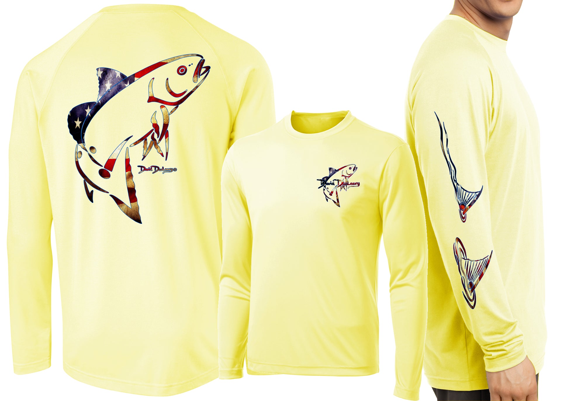 Men’s Performance Redfish Deco USA Long Sleeve - Dunleavyapparel