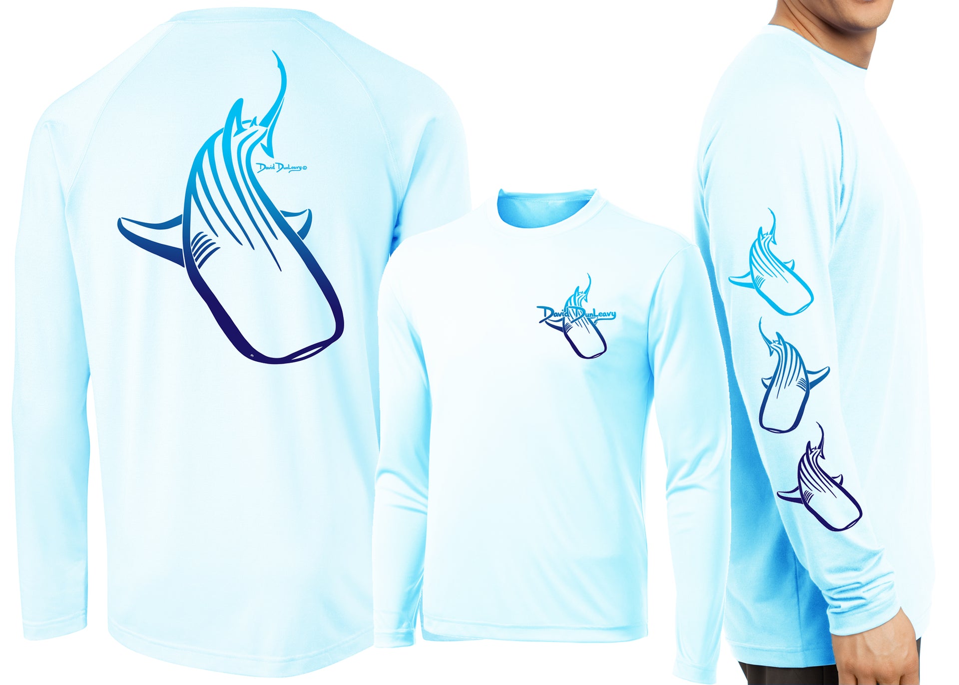 Men’s Performance Whale Shark Deco Long Sleeve - Dunleavyapparel