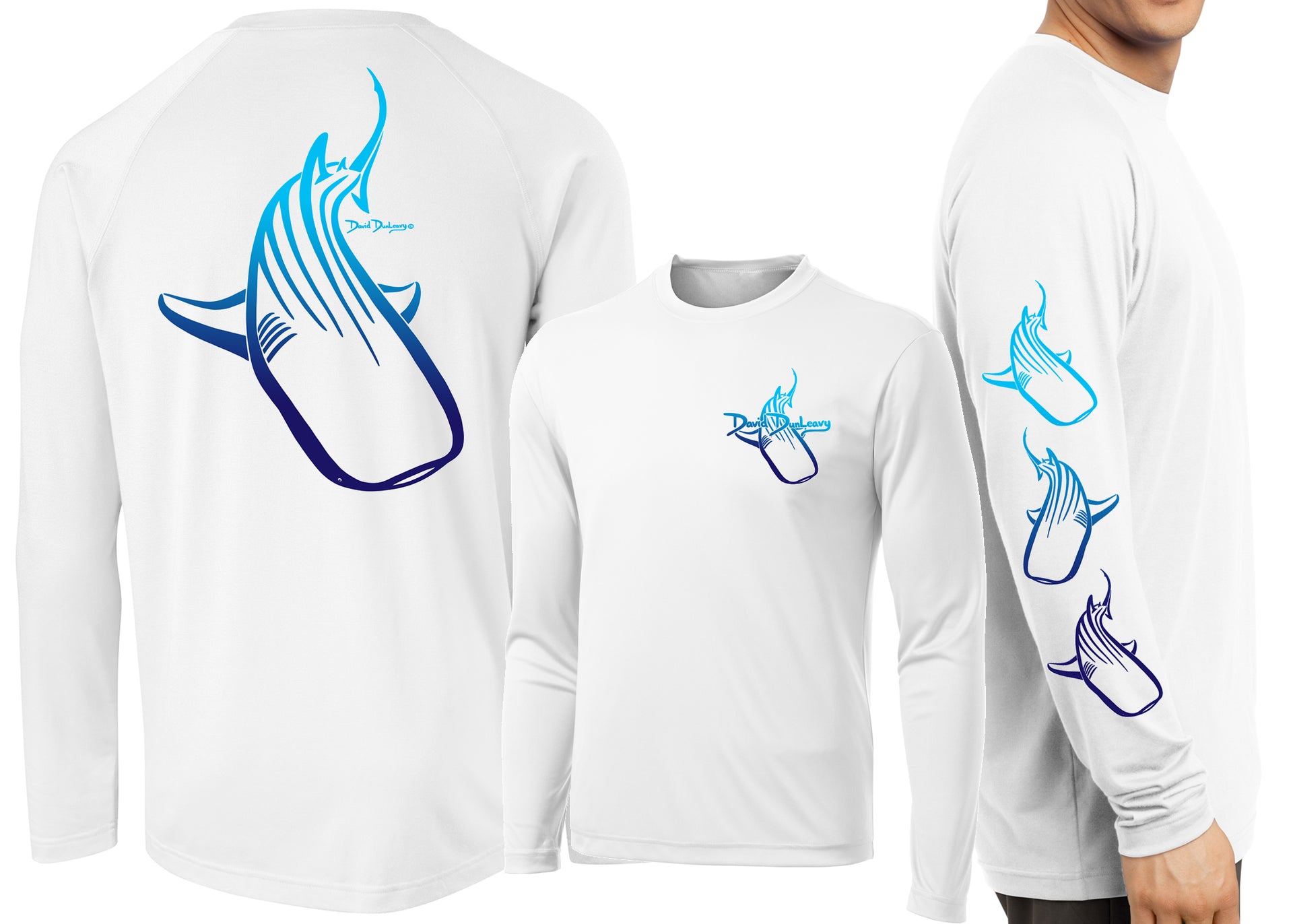 Men’s Performance Whale Shark Deco Long Sleeve - Dunleavyapparel