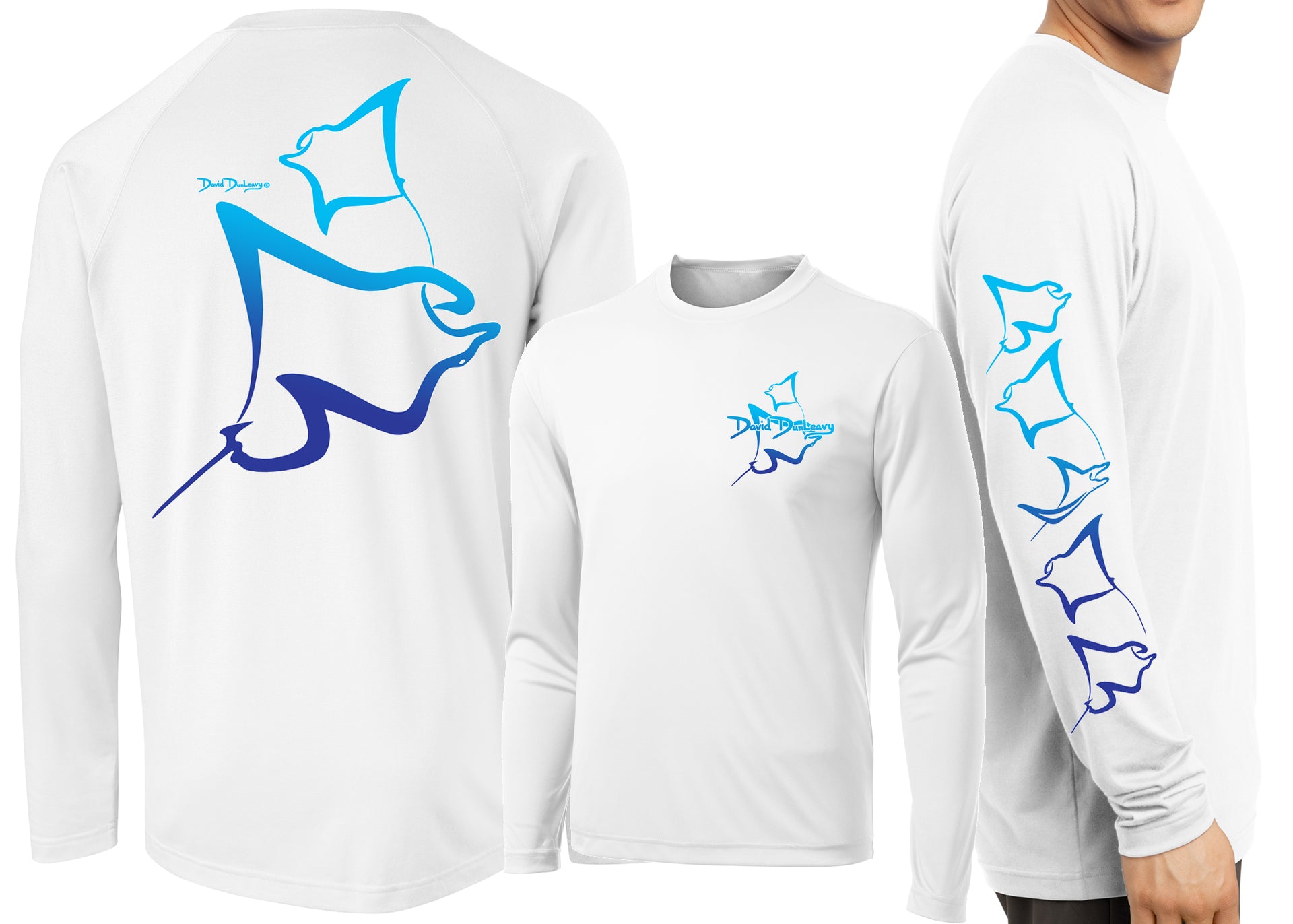 Men’s Performance Manta Rays Deco Long Sleeve - Dunleavyapparel