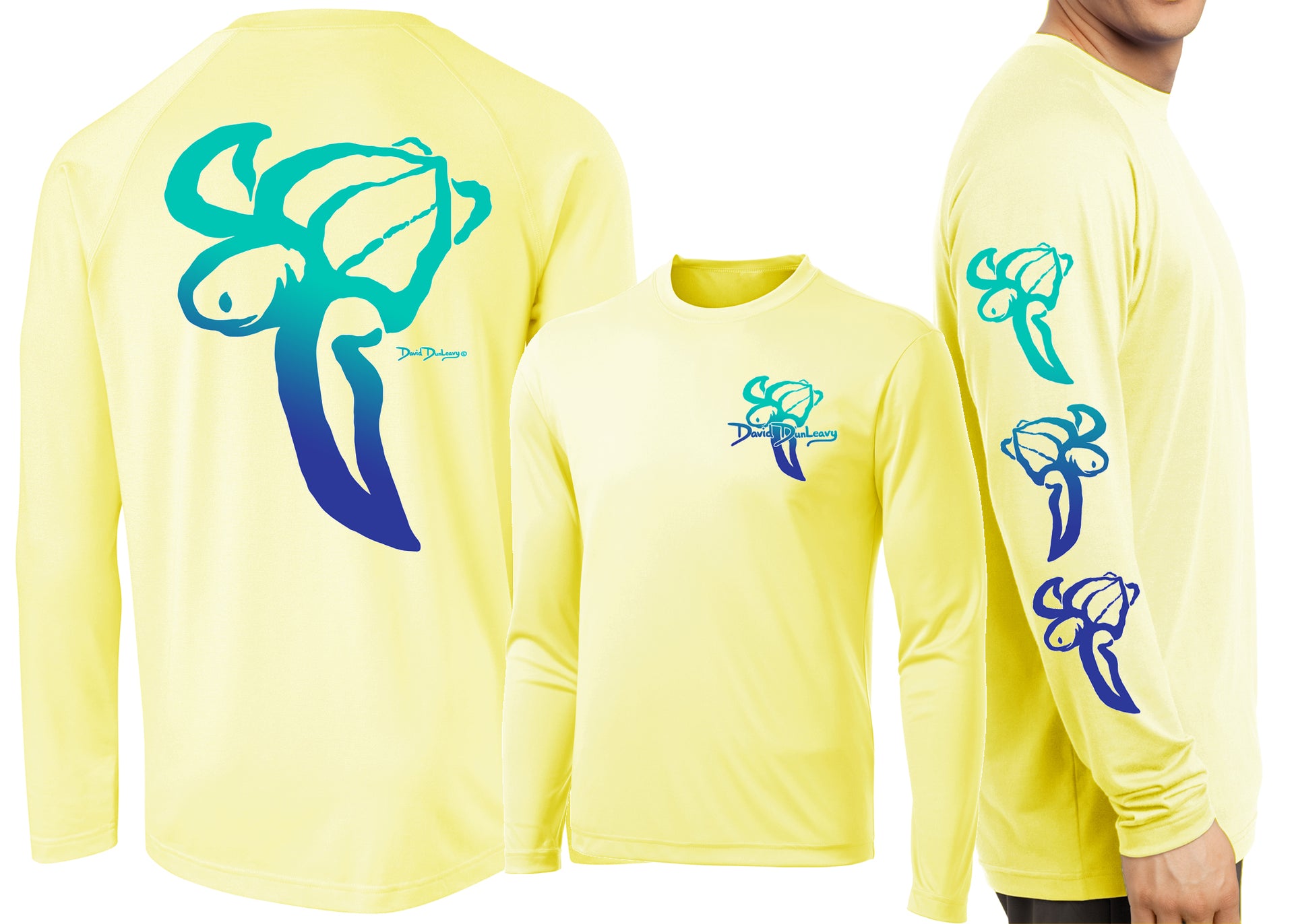 Men’s Performance Leatherback Sea Turtle Deco Long Sleeve - Dunleavyapparel