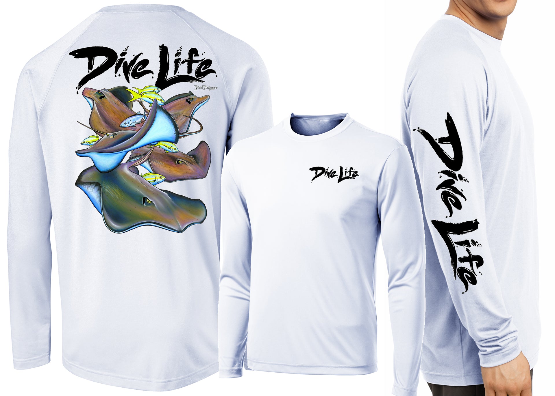 Men’s Performance Dive Life Stingrays Long Sleeve - Dunleavyapparel