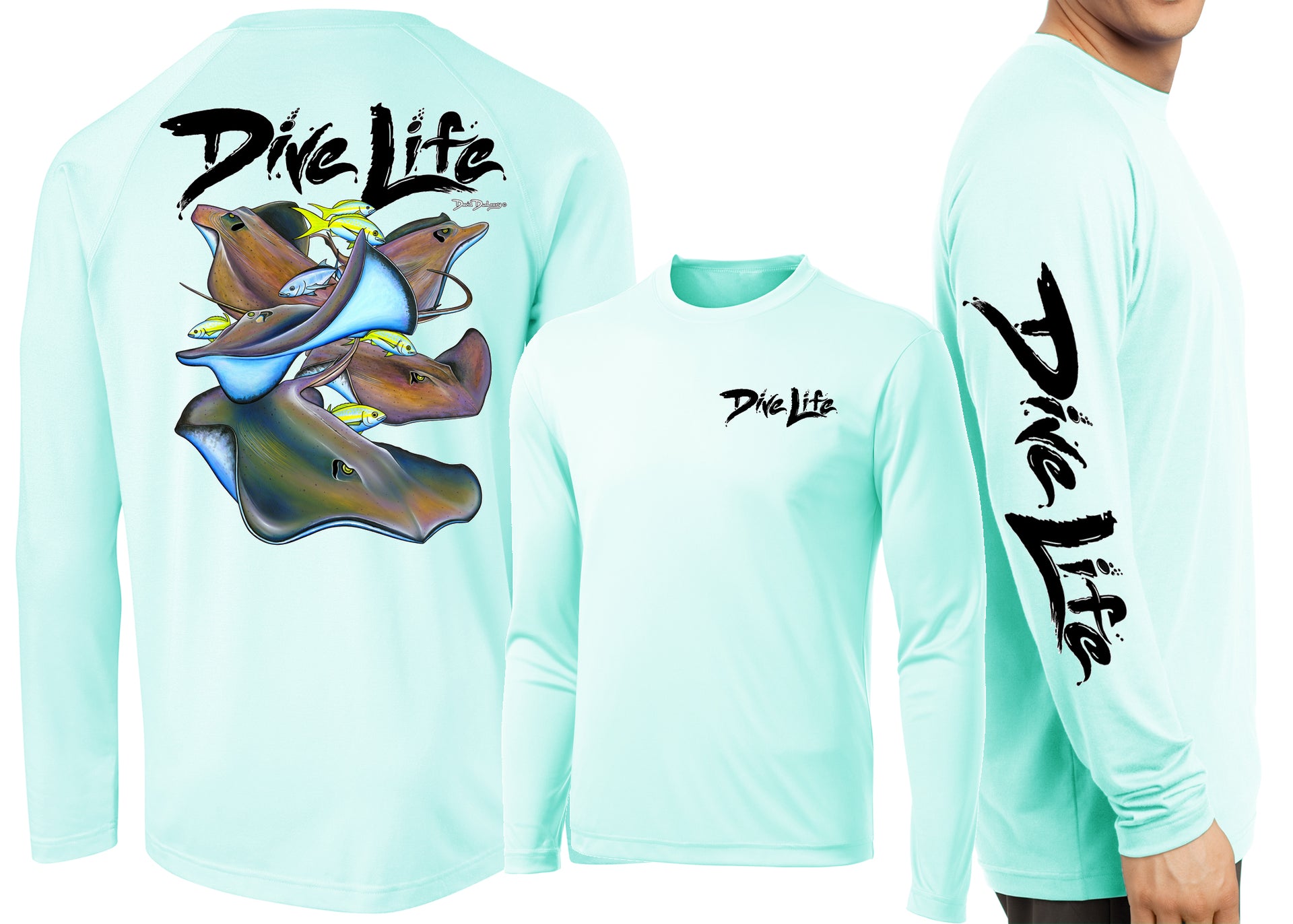 Men’s Performance Dive Life Stingrays Long Sleeve - Dunleavyapparel