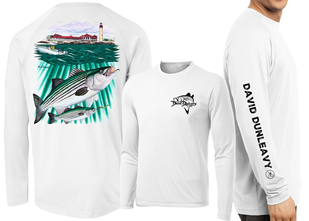 Performance Striped Bass Lighthouse Long Sleeve - Dunleavyapparel